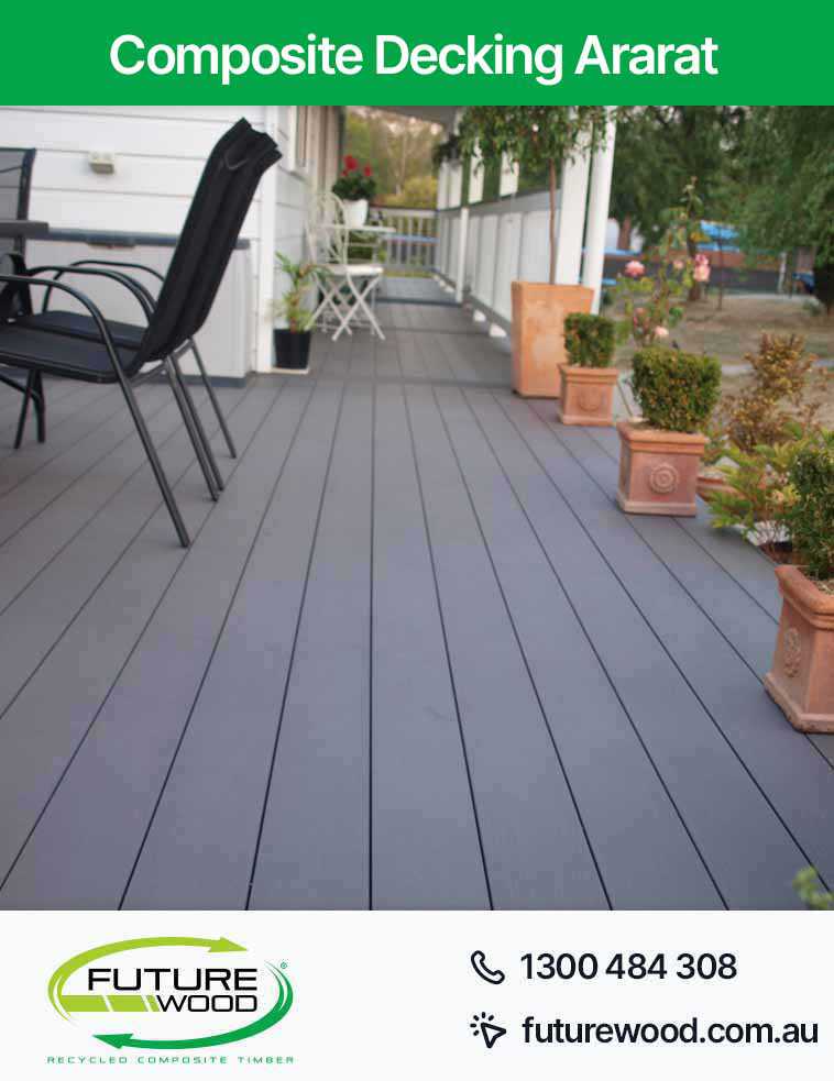 Picture of a deck made of composite decking boards in Ararat