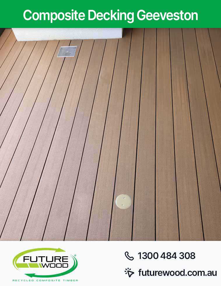 Picture of floor made with composite deck boards in Geeveston