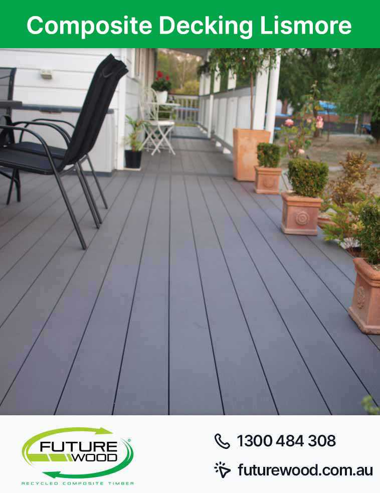 Picture of a deck made of composite decking boards in Lismore
