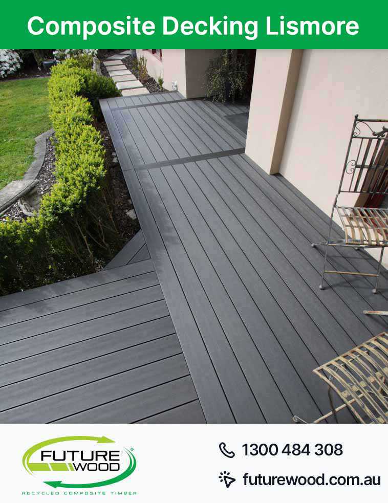 A deck near the garden, featuring composite decking boards in Lismore