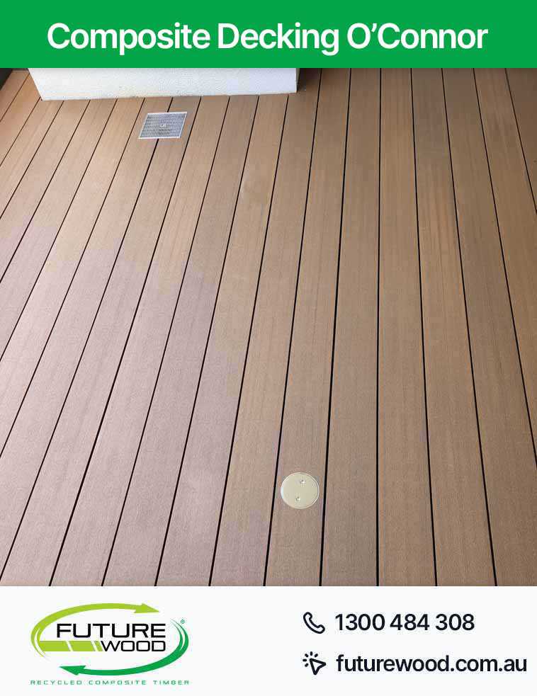 Picture of floor made with composite deck boards in O'Connor