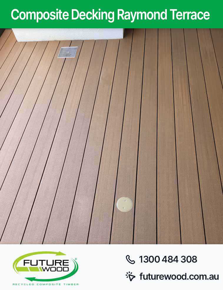 Photo of floor made up of composite decking boards in Raymond Terrace
