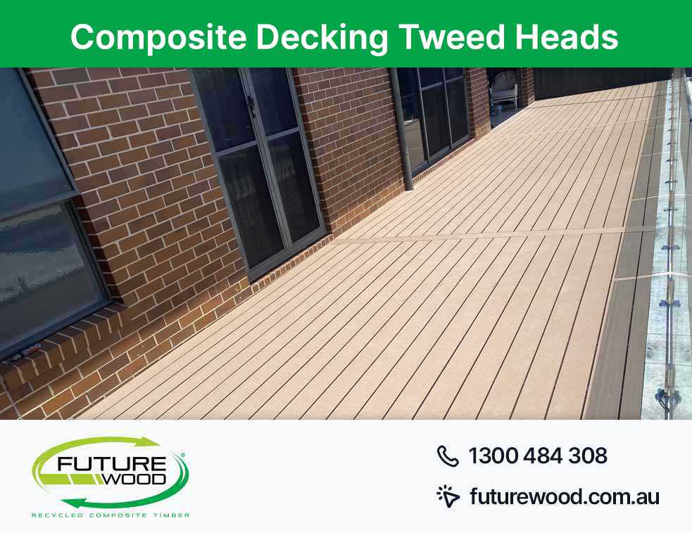 Picture of a composite deck boards with two railings in Tweed Heads