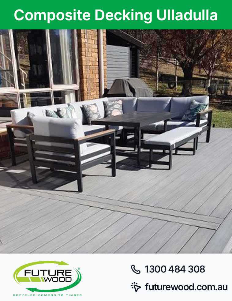 Picture of modern deck made of composite decking boards with furniture in Ulladulla