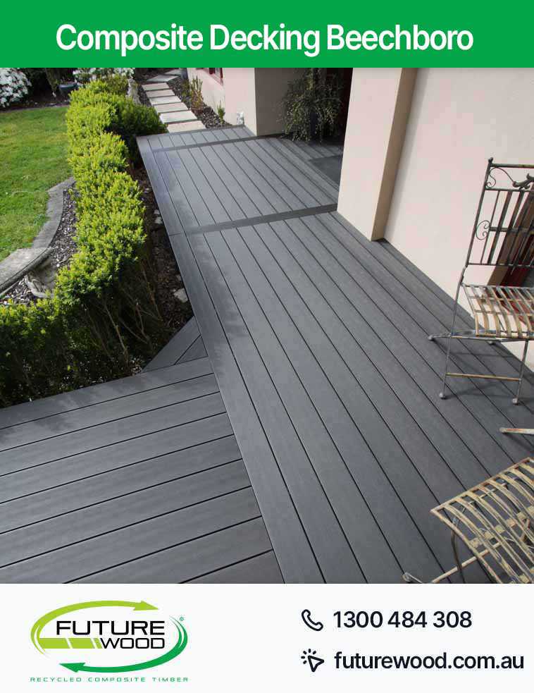Image of a deck made of composite decking boards near the garden in Beechboro