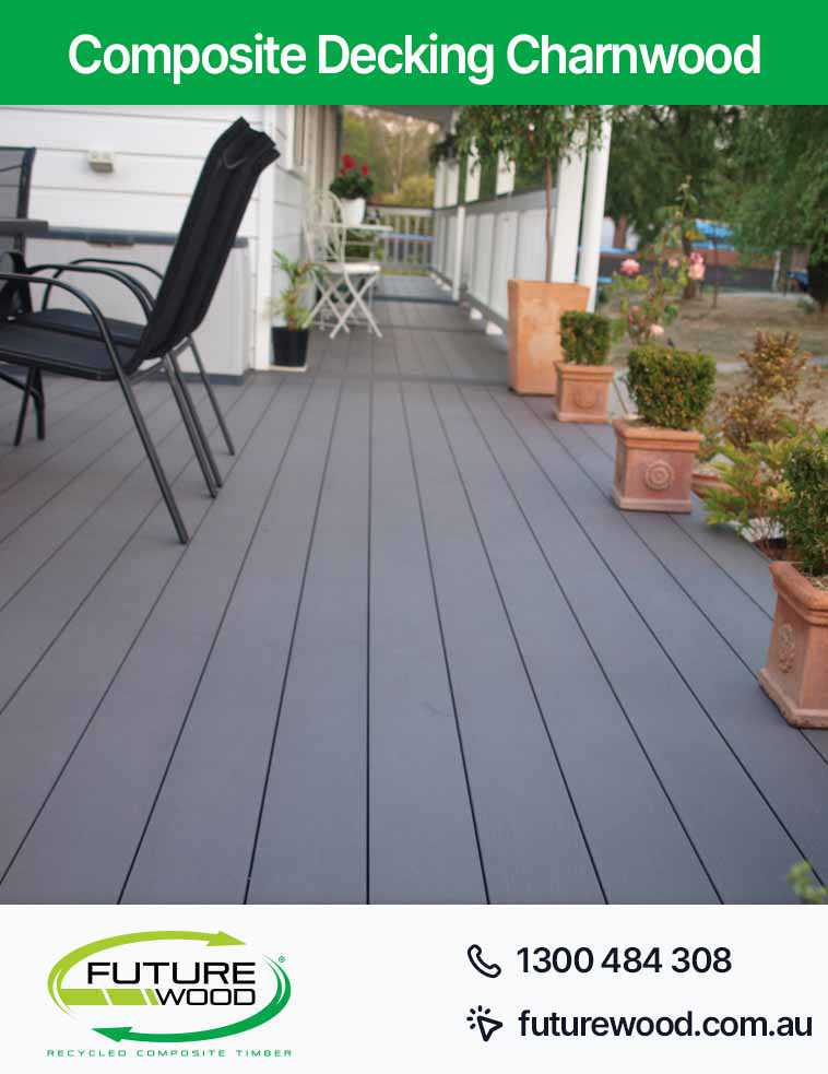 Photo of deck featuring composite decking boards in Charnwood